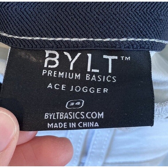 NWT BYLT Jogger Pants Size 34x28 Men’s Beige - Picture 6 of 10